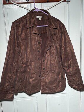 Coldwater Creek Metallic Bronze Copper Jacket - Size 22W Plus